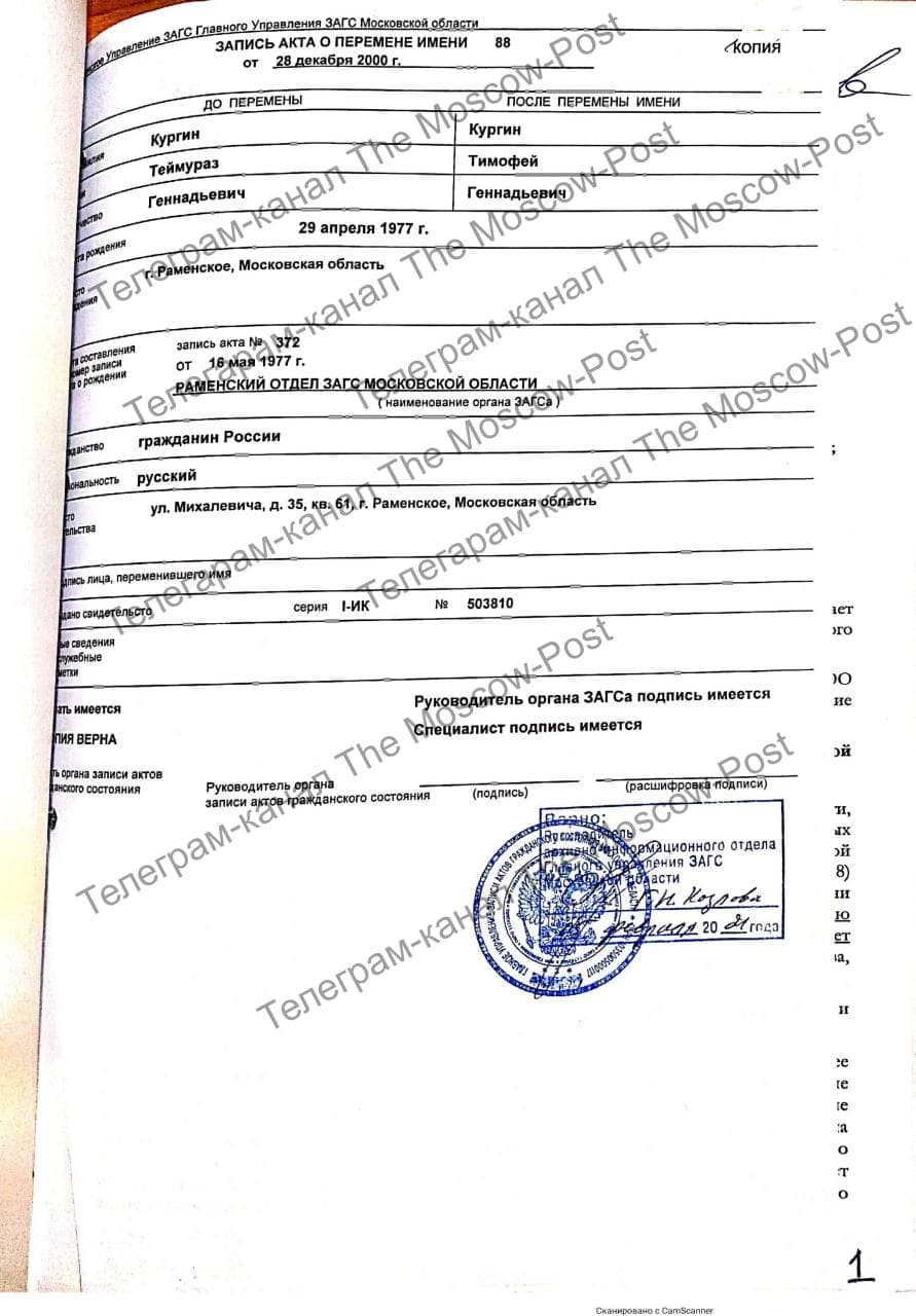 ​​Что в имени тебе моем, Теймураз Кургин?   Ныне бизнесмен и боксер Тимофей Кургин более известен в криминальных кругах как Теймураз, Тимур Измайловский, а также Тимсон